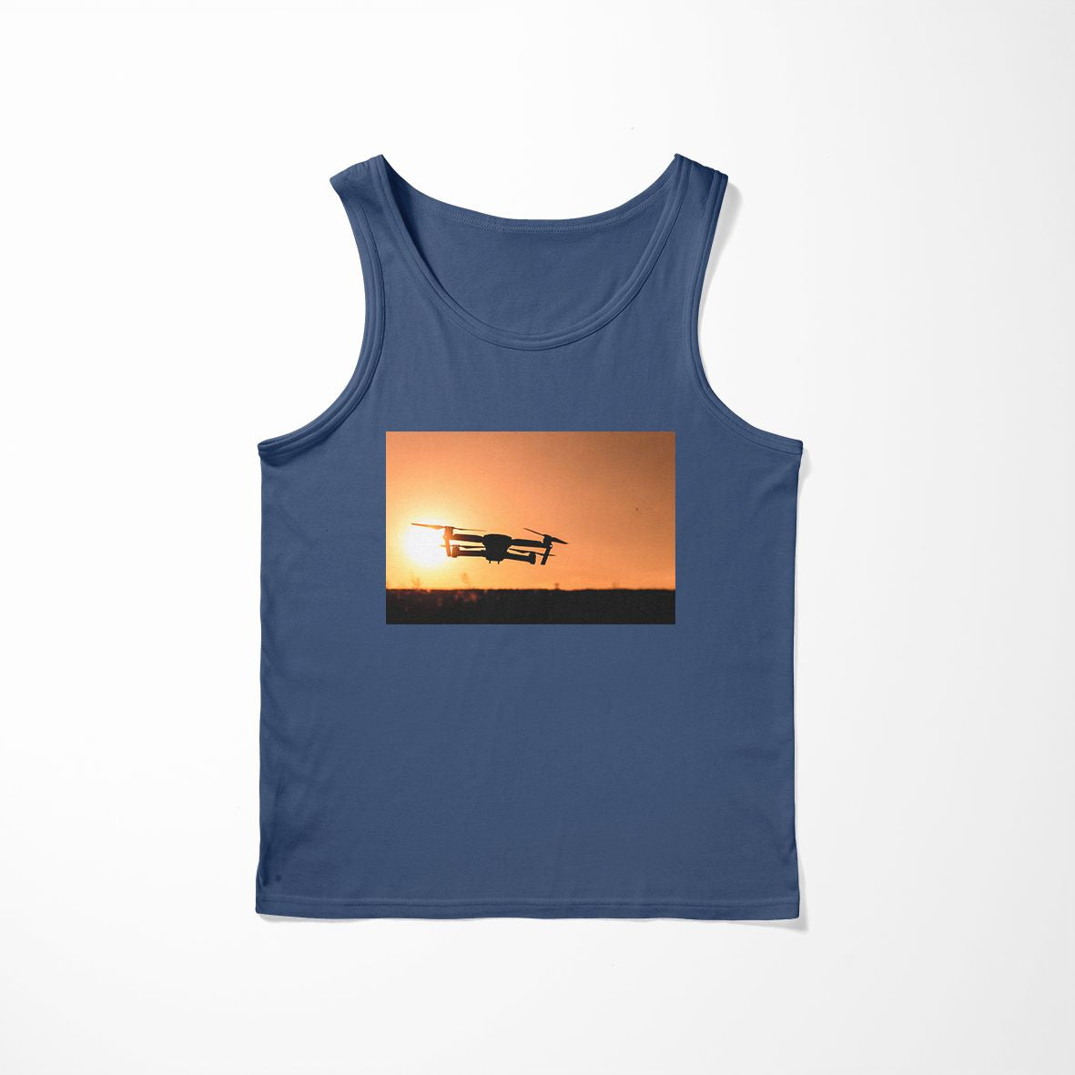 Amazing Drone in Sunset Designed Tank Tops
