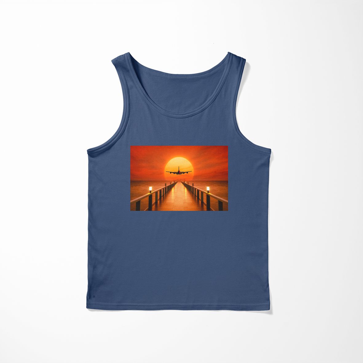 Airbus A380 Towards Sunset Designed Tank Tops