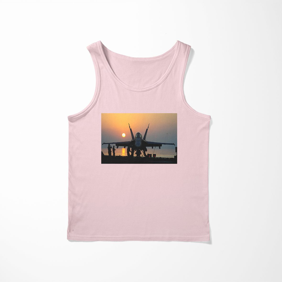 Military Jet During Sunset Designed Tank Tops