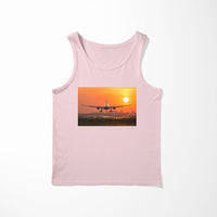 Thumbnail for Amazing Airbus A330 Landing at Sunset Designed Tank Tops