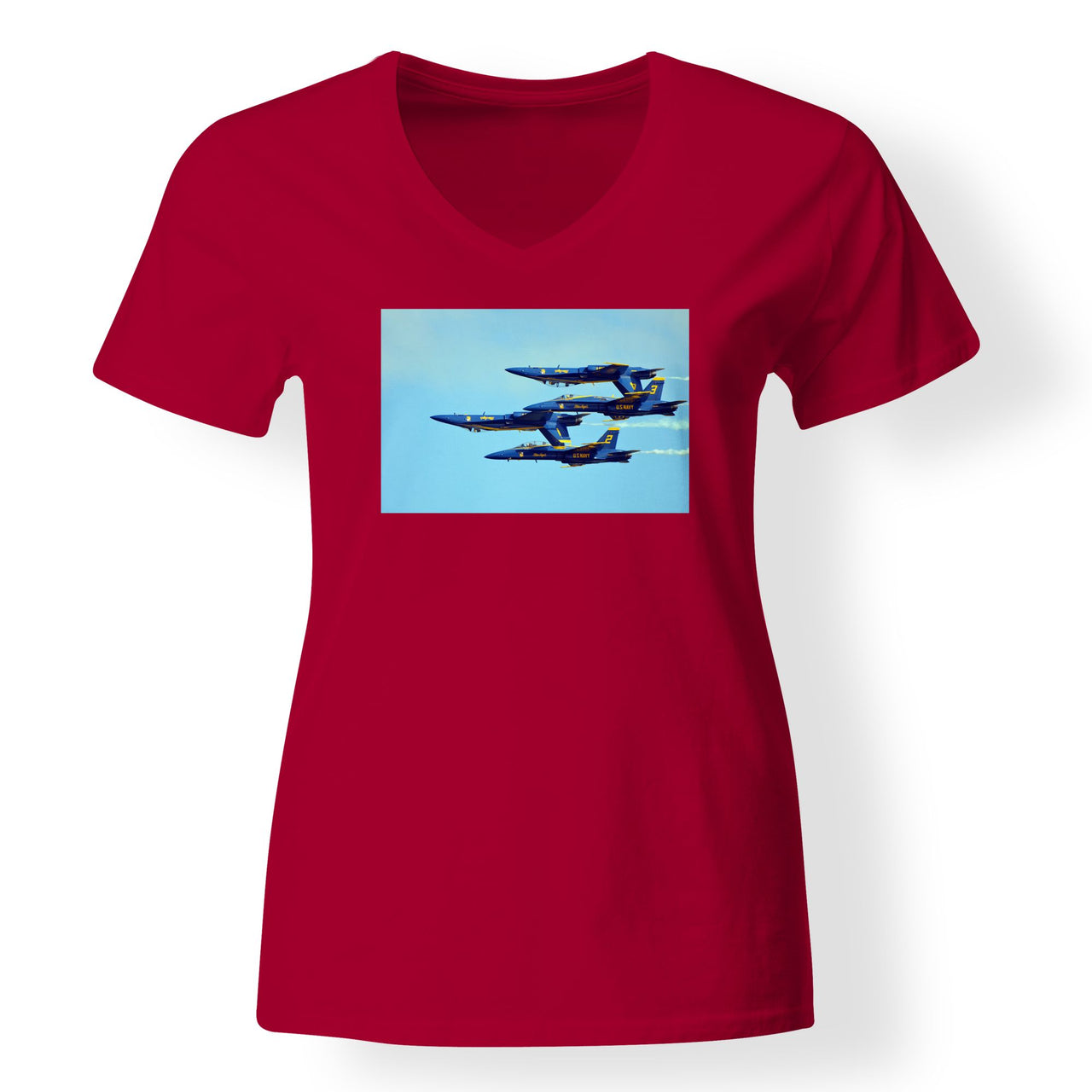 US Navy Blue Angels Designed V-Neck T-Shirts