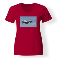 Thumbnail for Landing British Airways A380 Designed V-Neck T-Shirts