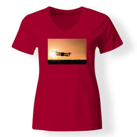 Thumbnail for Amazing Drone in Sunset Designed V-Neck T-Shirts