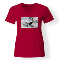 Thumbnail for US Air Force Show Fighter Jet 16 Designed V-Neck T-Shirts