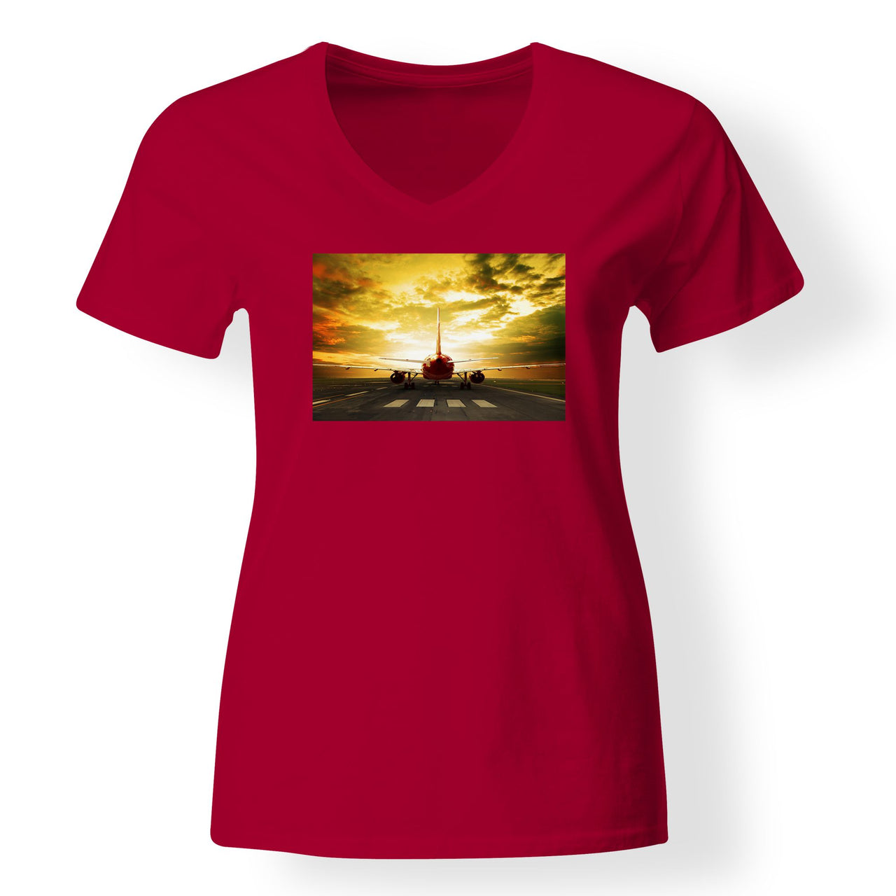 Ready for Departure Passanger Jet Designed V-Neck T-Shirts