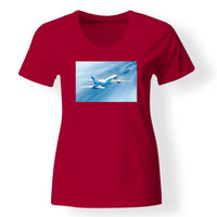 Thumbnail for Beautiful Painting of Boeing 787 Dreamliner Designed V-Neck T-Shirts