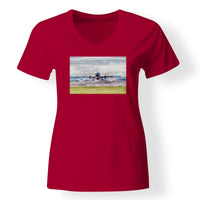 Thumbnail for Departing Boeing 737 Designed V-Neck T-Shirts