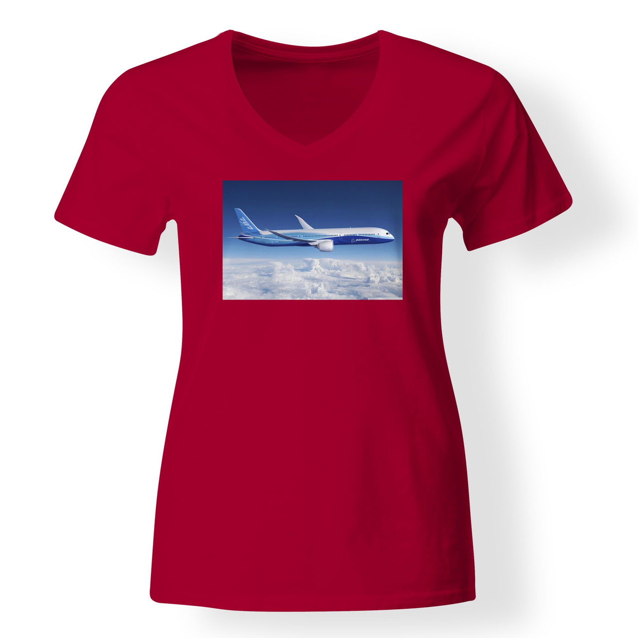 Boeing 787 Dreamliner Designed V-Neck T-Shirts