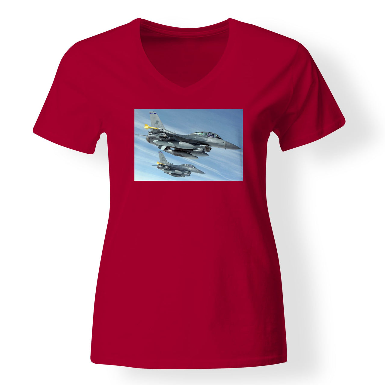 Two Fighter Jets  Designed V-Neck T-Shirts