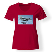 Thumbnail for Two Fighter Jets  Designed V-Neck T-Shirts