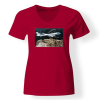 Thumbnail for Cruising United States Of America Boeing 747 Designed V-Neck T-Shirts