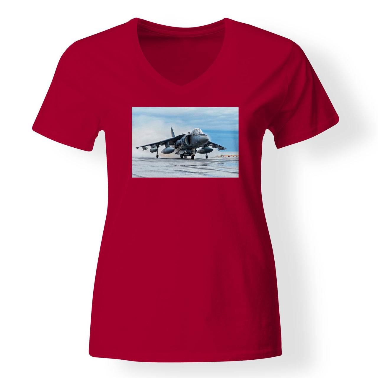 McDonnell Douglas AV-8B Harrier II Designed V-Neck T-Shirts