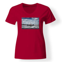 Thumbnail for Amazing Clouds and Boeing 737 NG Designed V-Neck T-Shirts