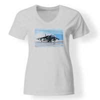 Thumbnail for McDonnell Douglas AV-8B Harrier II Designed V-Neck T-Shirts