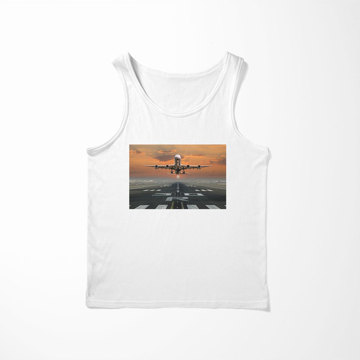 Aircraft Departing from RW30 Designed Tank Tops