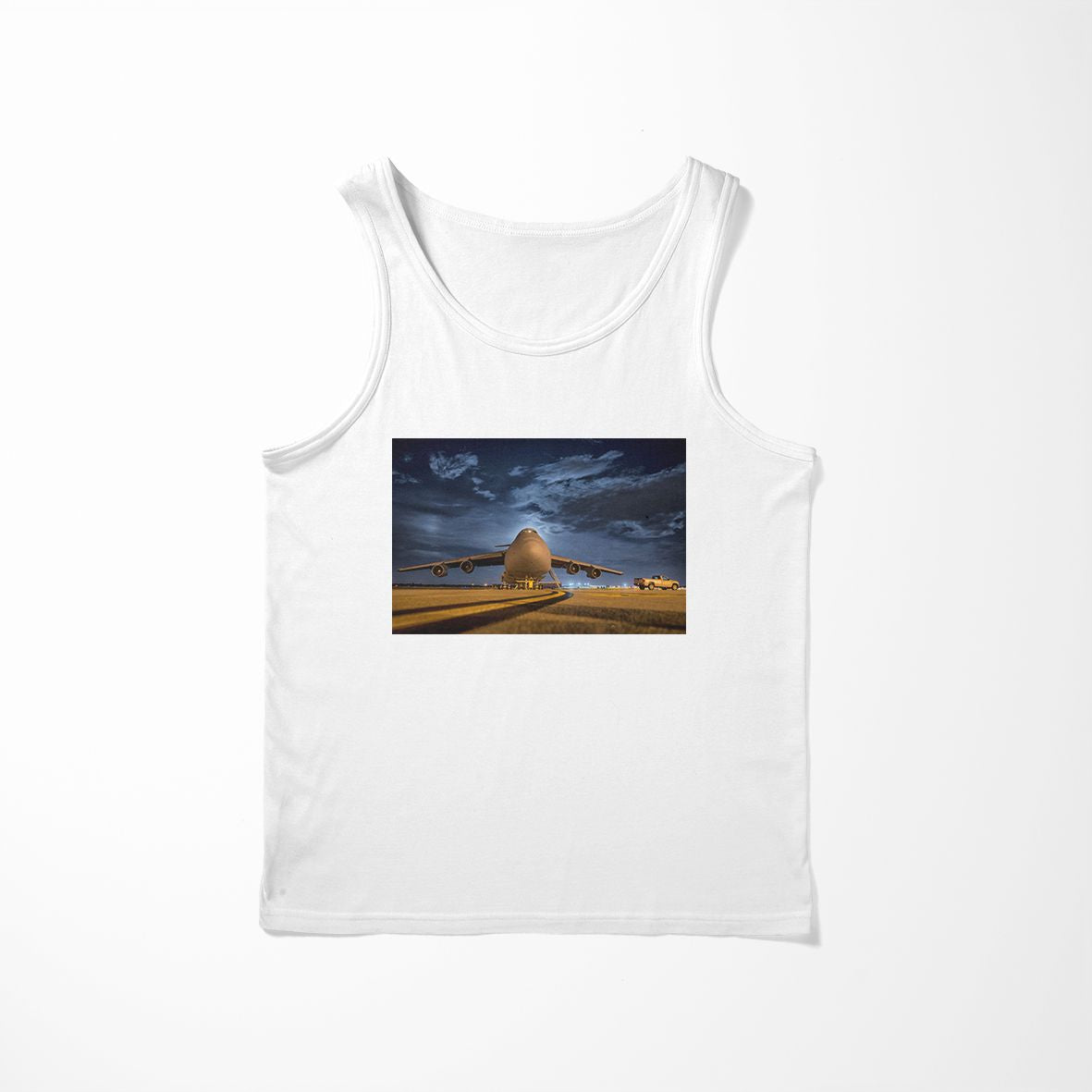 Amazing Military Aircraft at Night Designed Tank Tops