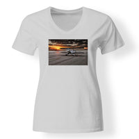 Thumbnail for Beautiful Show Airplane Designed V-Neck T-Shirts