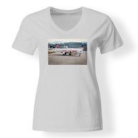 Thumbnail for Boeing 777 Swiss Foto Designed V-Neck T-Shirts