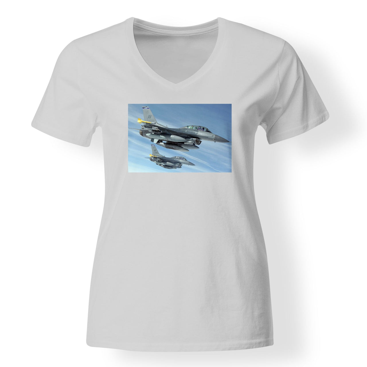 Two Fighter Jets  Designed V-Neck T-Shirts