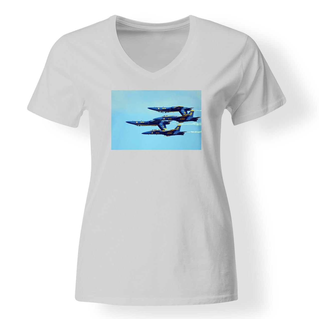 US Navy Blue Angels Designed V-Neck T-Shirts