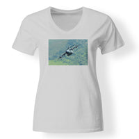Thumbnail for Cruising Airbus A400M Designed V-Neck T-Shirts