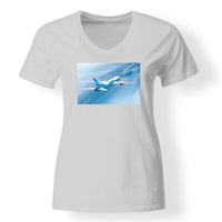 Thumbnail for Beautiful Painting of Boeing 787 Dreamliner Designed V-Neck T-Shirts