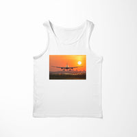 Thumbnail for Amazing Airbus A330 Landing at Sunset Designed Tank Tops