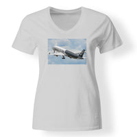 Thumbnail for Departing Airbus A350 (Original Livery) Designed V-Neck T-Shirts