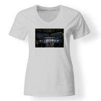Thumbnail for Airbus A380 Cockpit Designed V-Neck T-Shirts