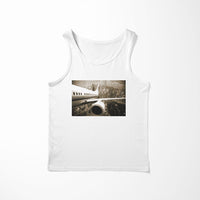 Thumbnail for Departing Aircraft & City Scene behind Designed Tank Tops