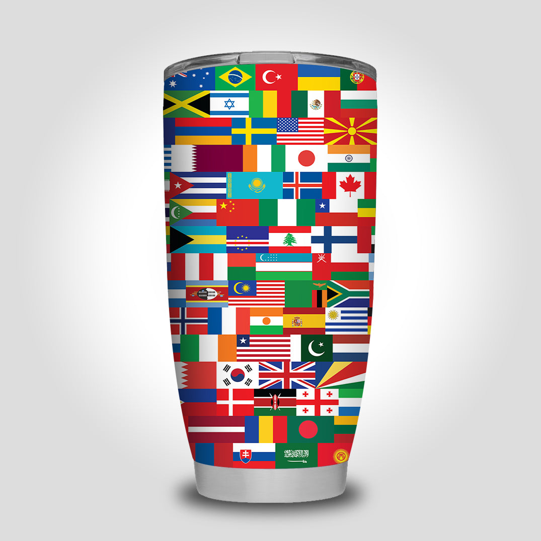 World Flags Designed Tumbler Travel Mugs