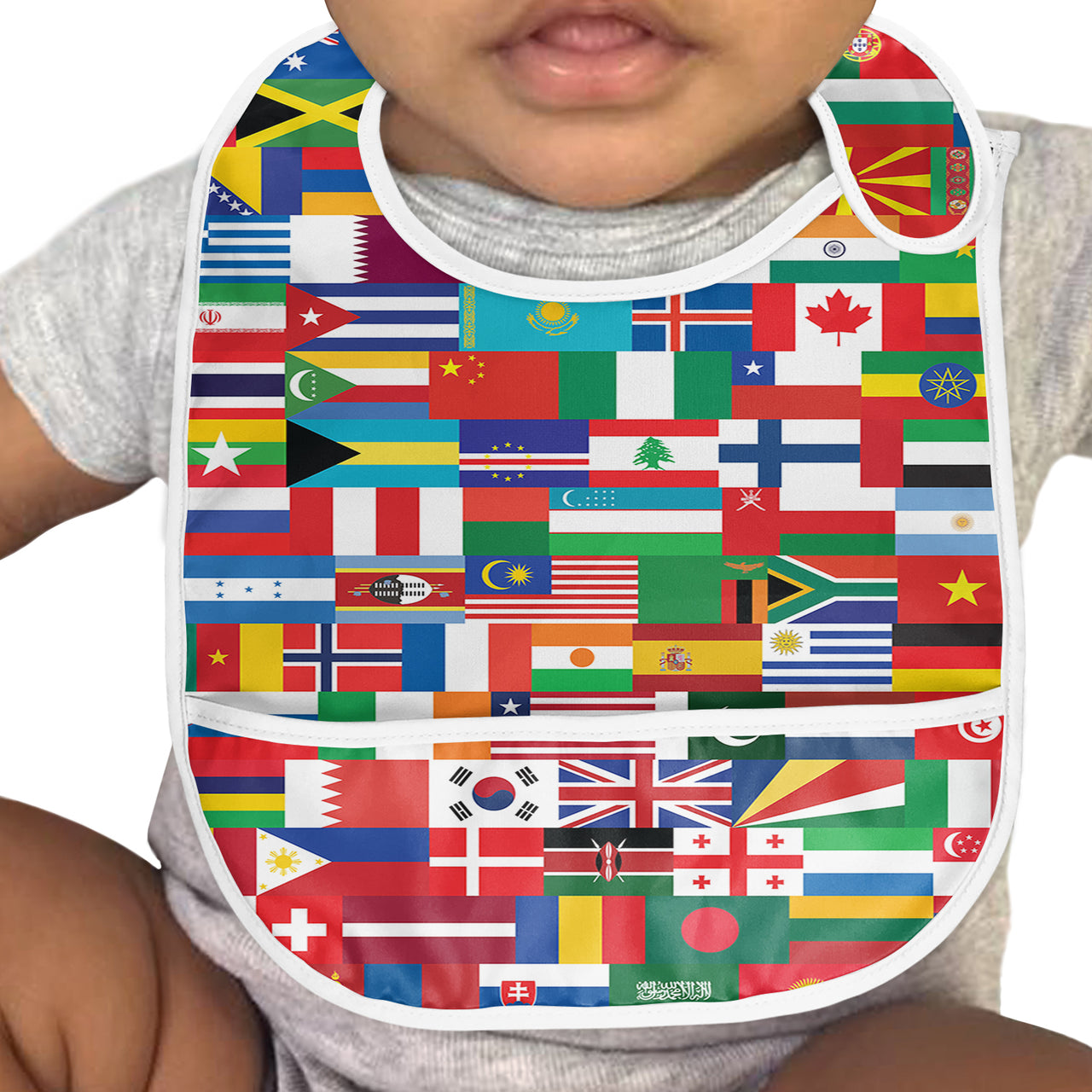 World Flags Designed Baby Bib