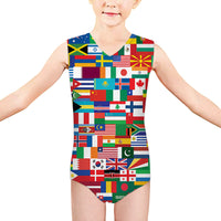 Thumbnail for World Flags Designed Kids Swimsuit