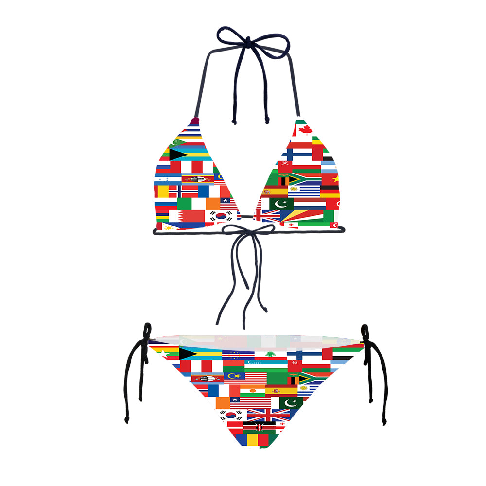 World Flags Designed Triangle Bikini