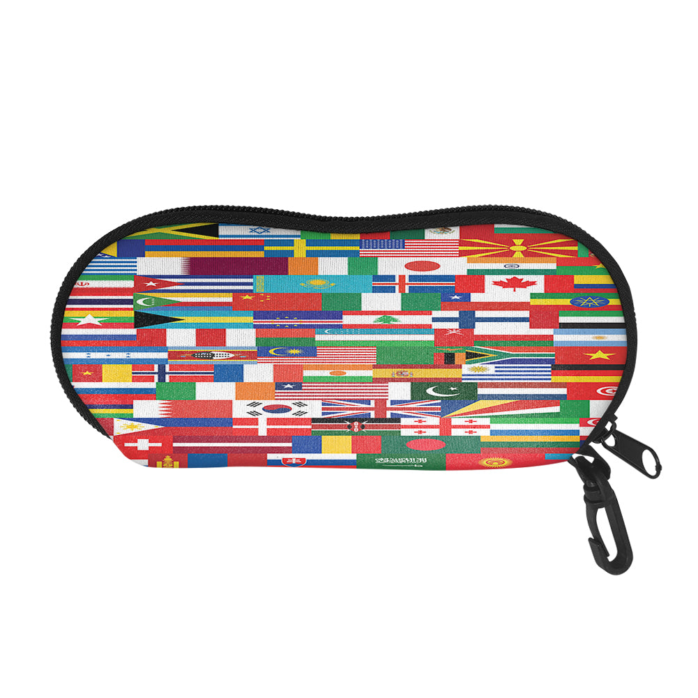 World Flags Designed Glasses Bag