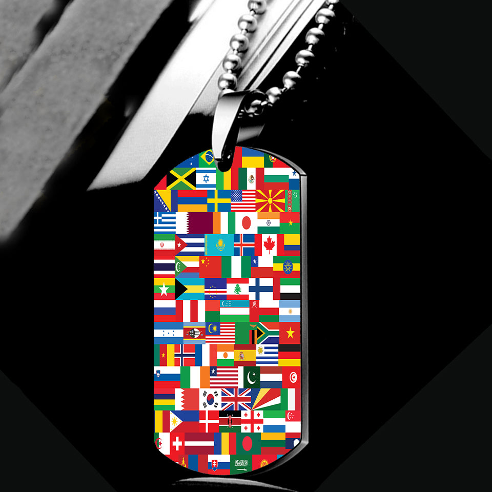 World Flags Designed Metal Necklaces