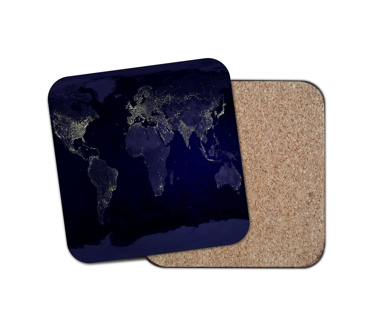 World Map From Space Designed Coasters