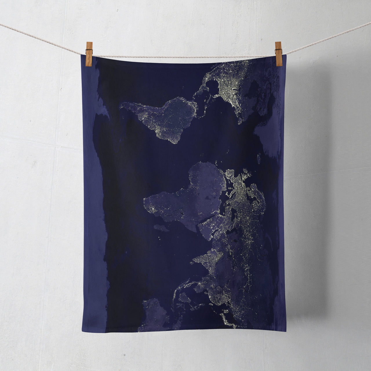 World Map From Space Designed Towels