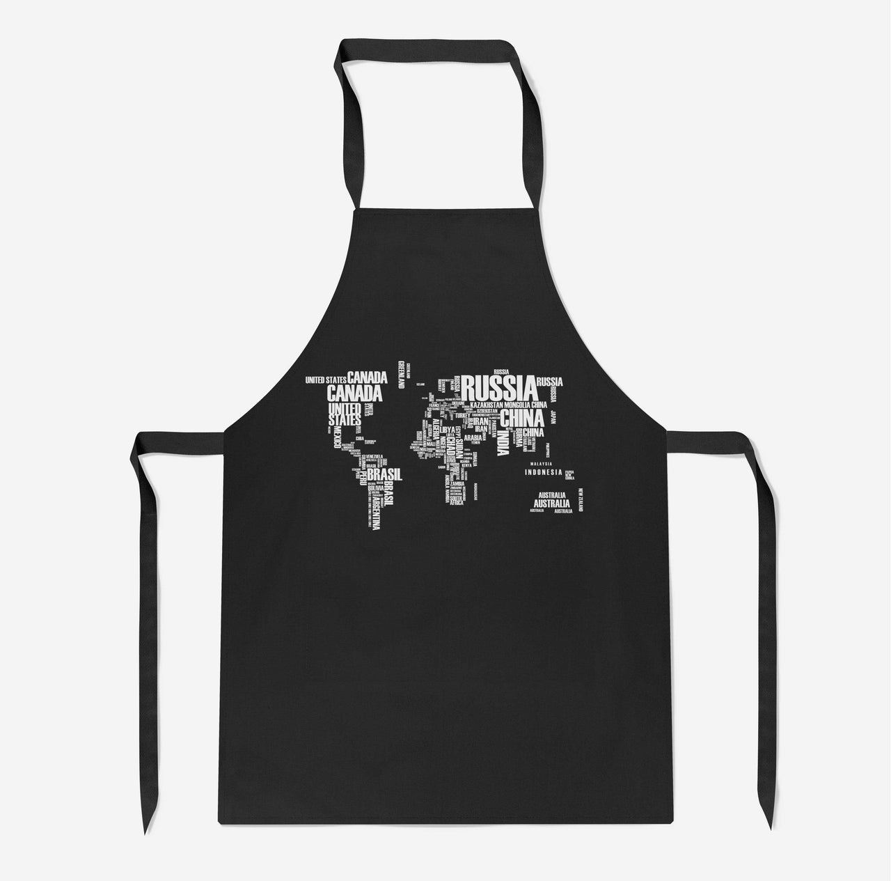 World Map (Text) Designed Kitchen Aprons