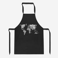 Thumbnail for World Map (Text) Designed Kitchen Aprons