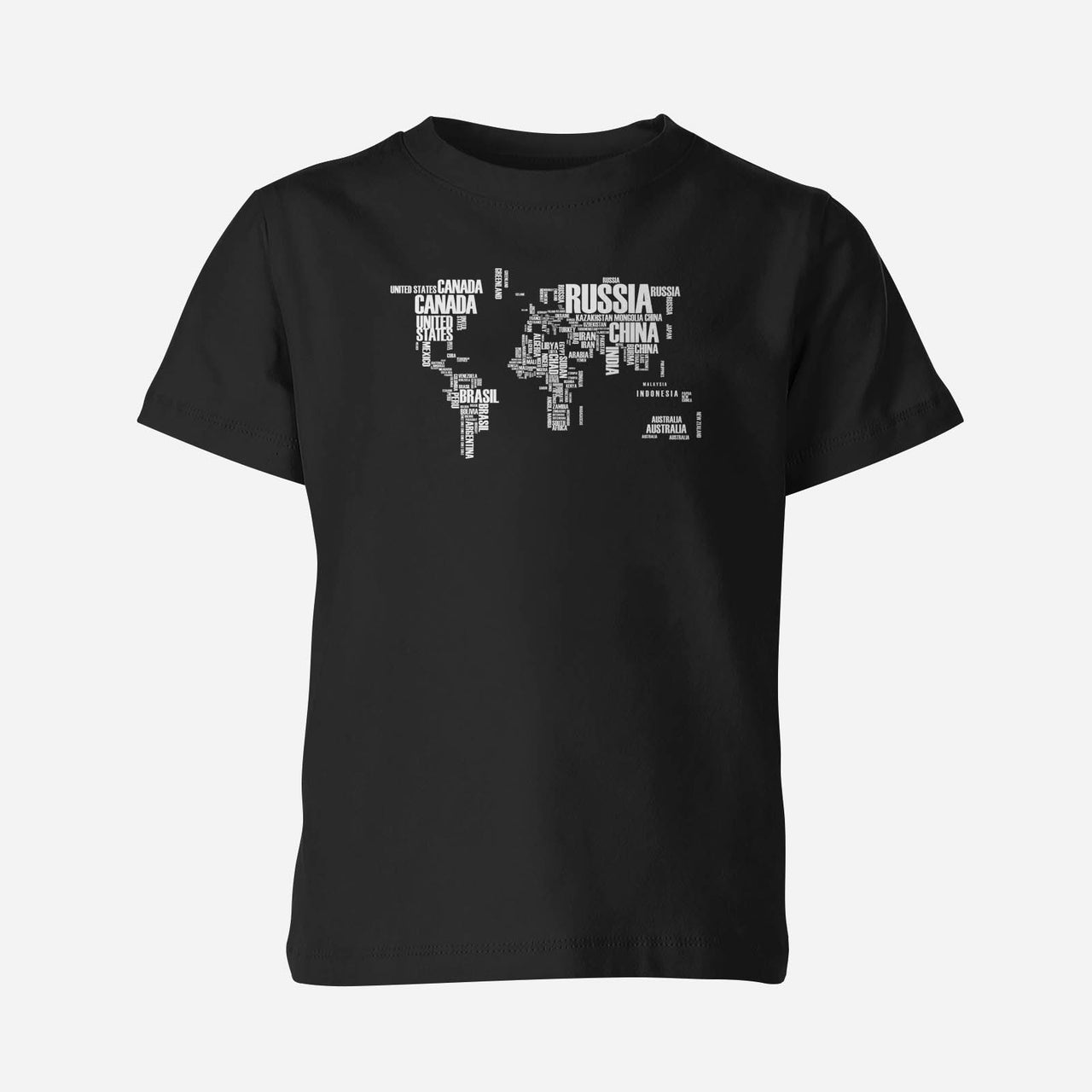 World Map (Text) Designed Children T-Shirts