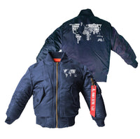 Thumbnail for World Map (Text) Designed Children Bomber Jackets