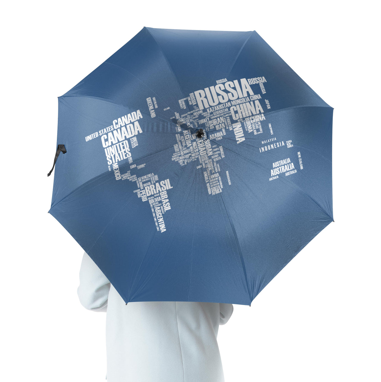 World Map (Text) Designed Umbrella