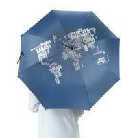 Thumbnail for World Map (Text) Designed Umbrella