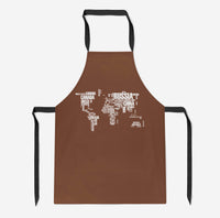 Thumbnail for World Map (Text) Designed Kitchen Aprons