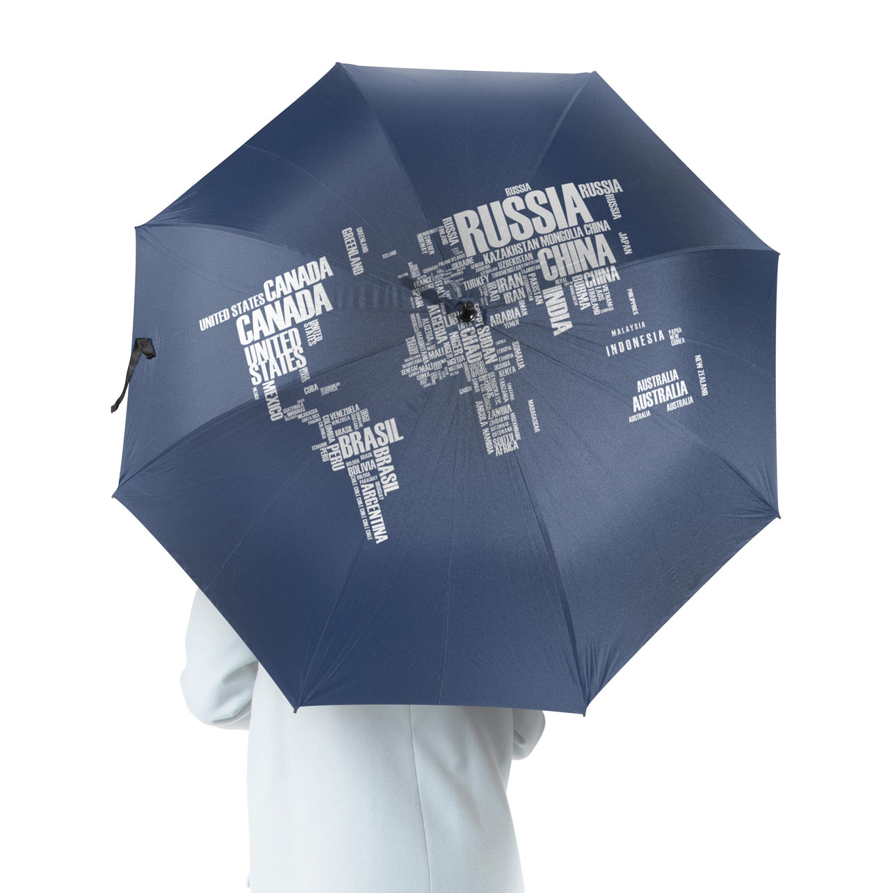 World Map (Text) Designed Umbrella