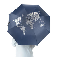 Thumbnail for World Map (Text) Designed Umbrella