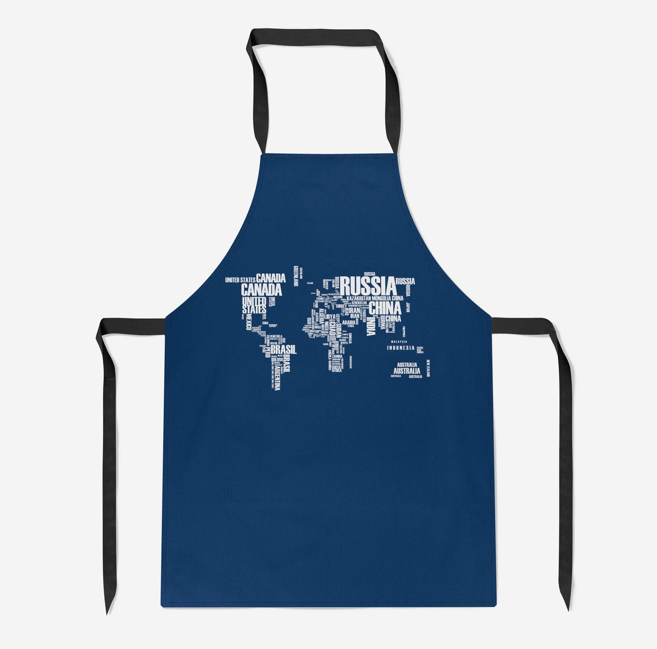 World Map (Text) Designed Kitchen Aprons