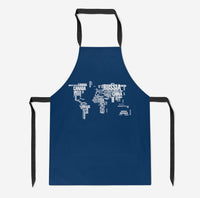 Thumbnail for World Map (Text) Designed Kitchen Aprons