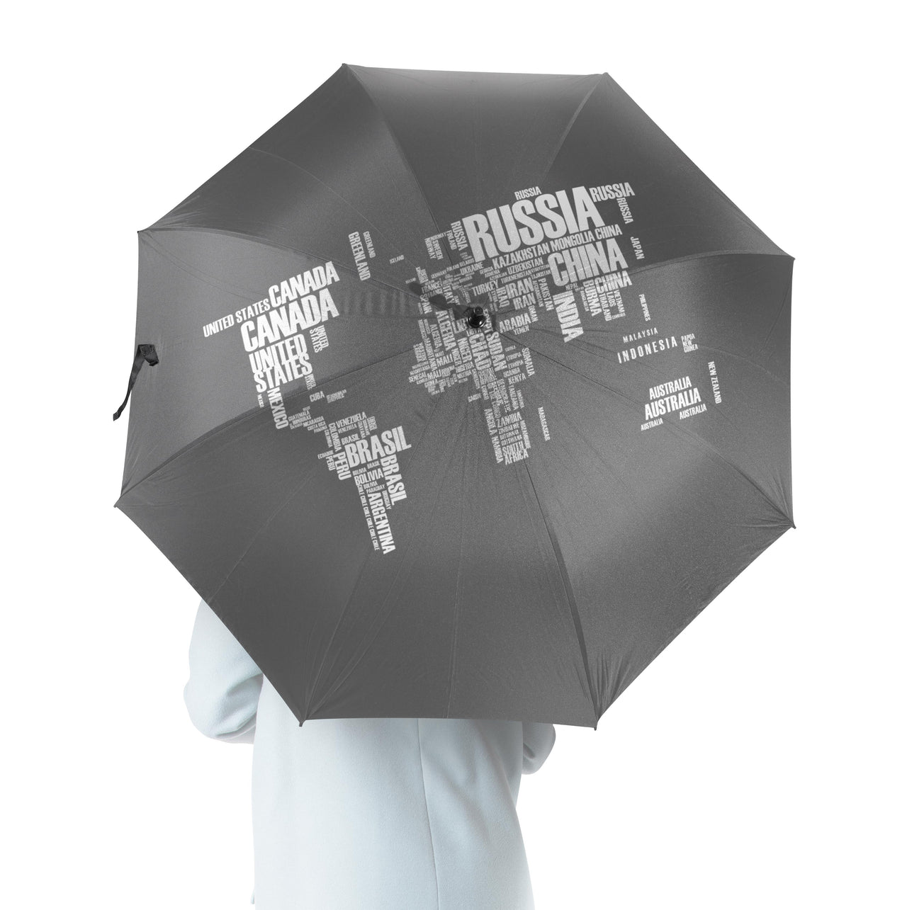 World Map (Text) Designed Umbrella